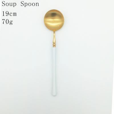 1 Pc White & Gold Cutlery - Nordic Side -