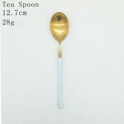 1 Pc White & Gold Cutlery - Nordic Side -