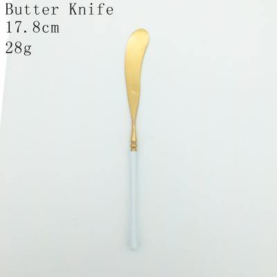 1 Pc White & Gold Cutlery - Nordic Side -