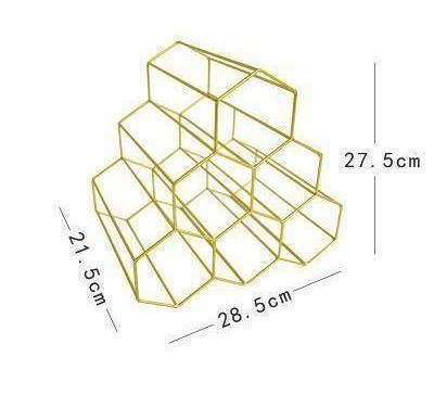 Golden Iron Honeycomb Wine Rack - Nordic Side -