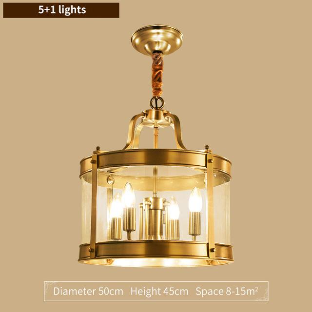 Sofrey Foyer Gold Glass and Copper Chandelier 20, 40, 50 60cm