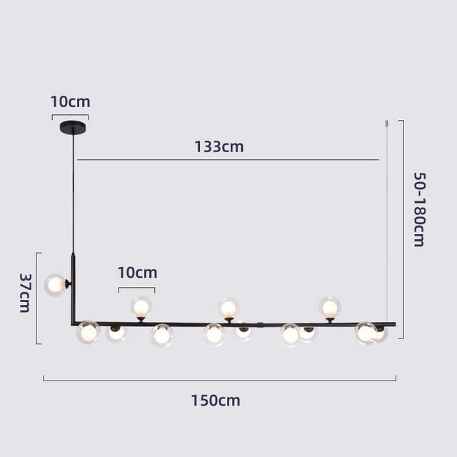 Sofrey Semiflush Multi-Ball Chandelier Double-Layered Glass