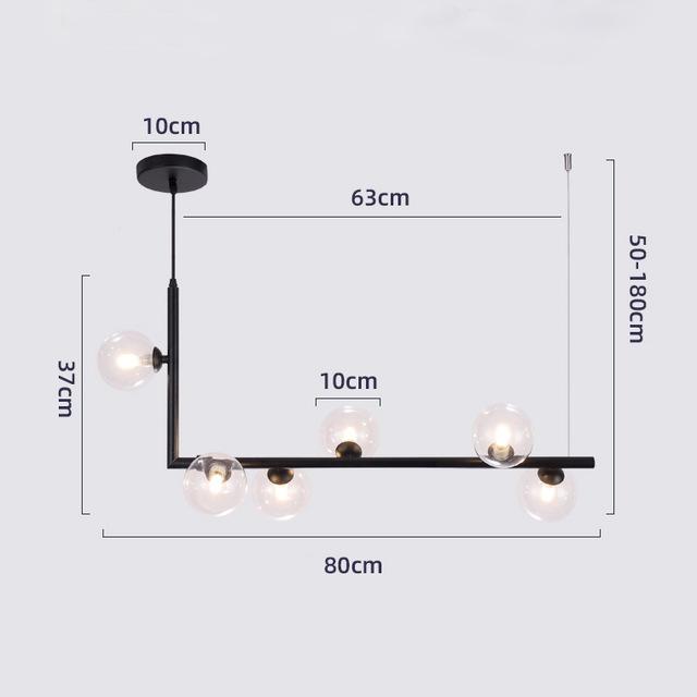Sofrey Semiflush Multi-Ball Chandelier Double-Layered Glass