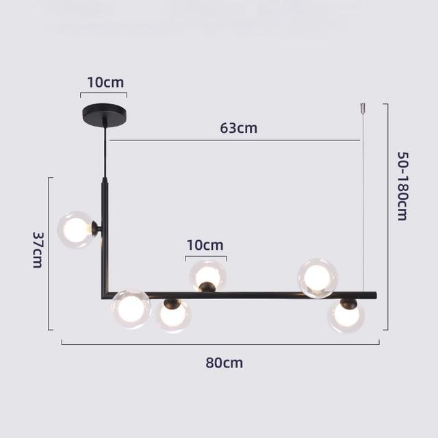 Sofrey Semiflush Multi-Ball Chandelier Double-Layered Glass