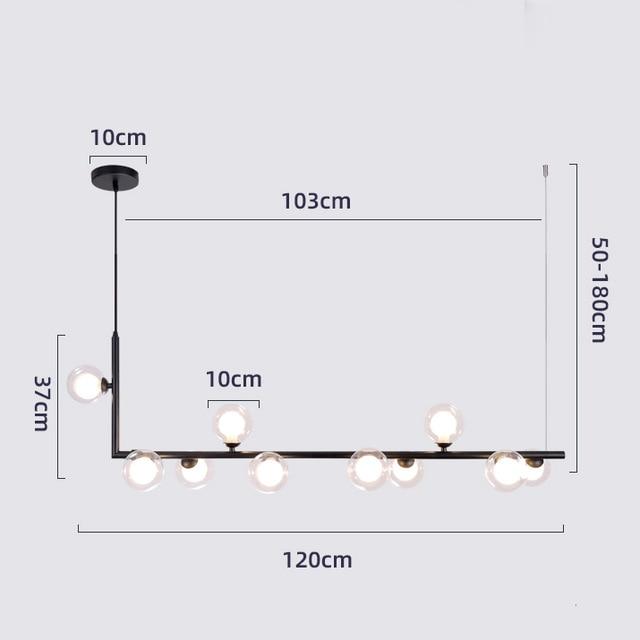 Sofrey Semiflush Multi-Ball Chandelier Double-Layered Glass