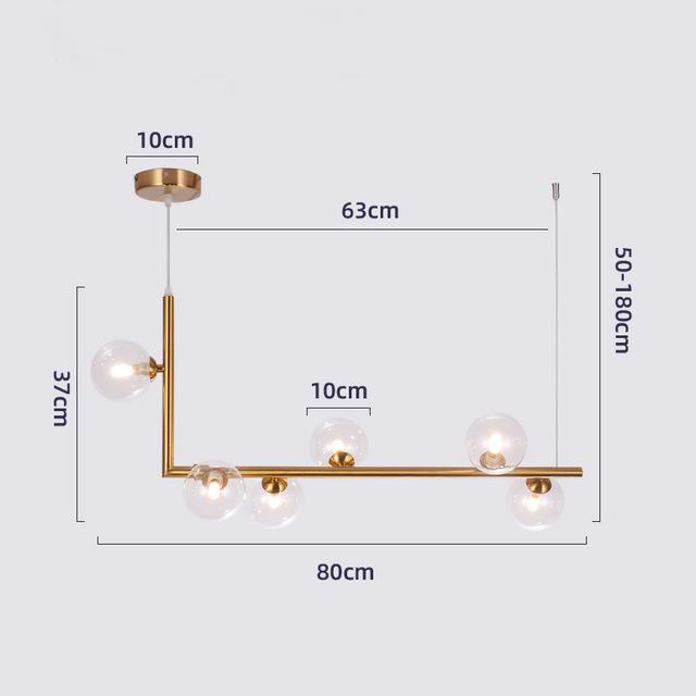 Sofrey Semiflush Multi-Ball Chandelier Double-Layered Glass