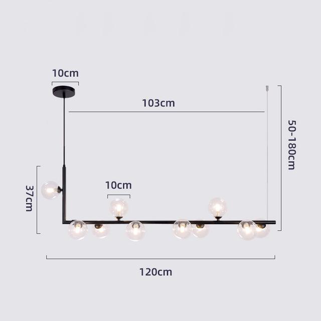 Sofrey Semiflush Multi-Ball Chandelier Double-Layered Glass