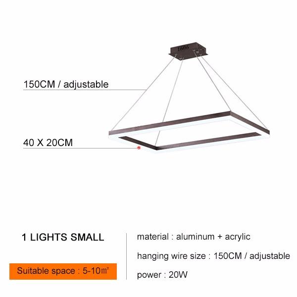Square Hanging Lamp Modern LED Pendant Lights For Living Room With Remote Dimmable Home Bedroom Lighting Fixture Restaurant Decor