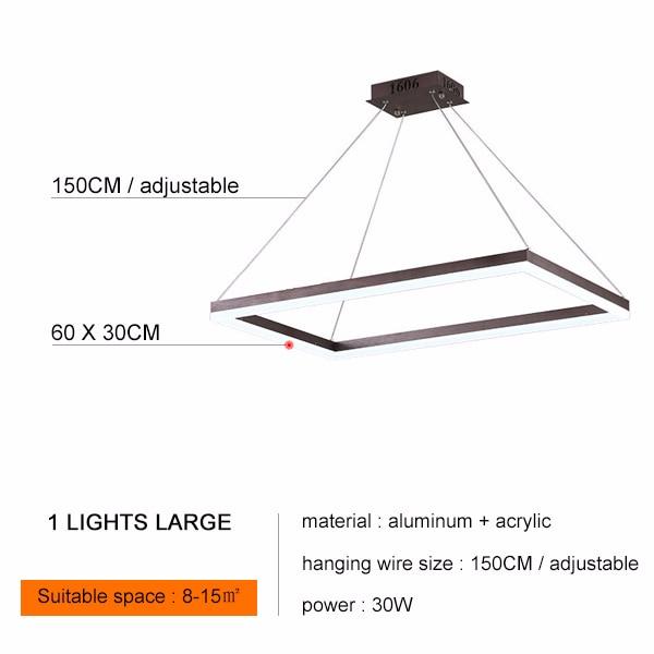 Square Hanging Lamp Modern LED Pendant Lights For Living Room With Remote Dimmable Home Bedroom Lighting Fixture Restaurant Decor