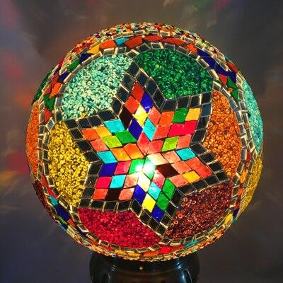 Turkish-Style Mosaic Stained Glass Pendant Light