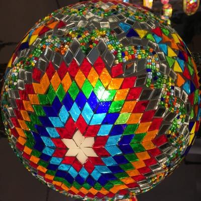 Turkish-Style Mosaic Stained Glass Pendant Light