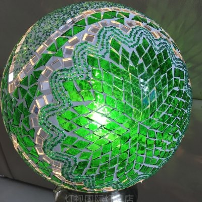 Turkish-Style Mosaic Stained Glass Pendant Light