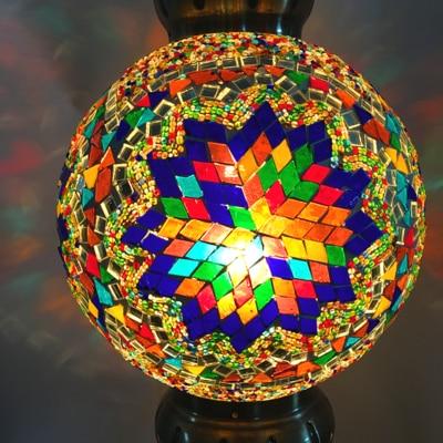 Turkish-Style Mosaic Stained Glass Pendant Light
