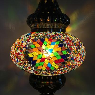 Turkish-Style Mosaic Stained Glass Pendant Light