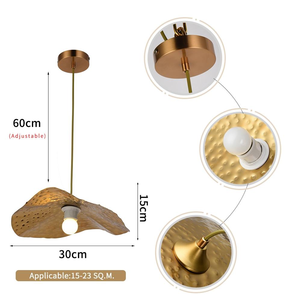 1pc Nordic Creative Single Head LED Gold Pendant Lights