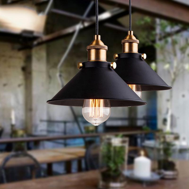 1Pcs Black 8 3/4" Wide Vintage Adjustable Industrial Pendant Light