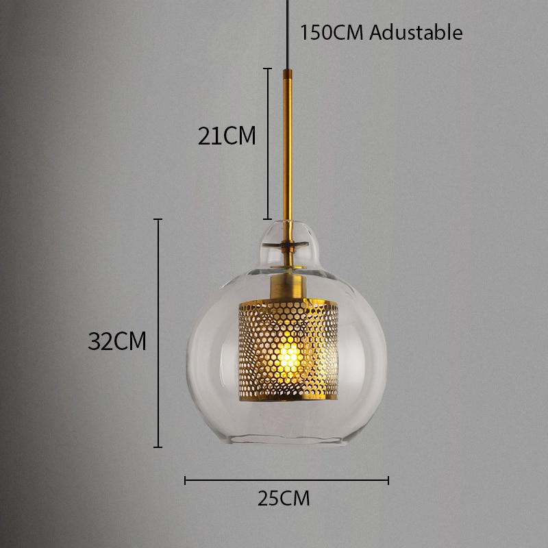 Henn - Loft lass Ball Kitchen Hanging Lamps
