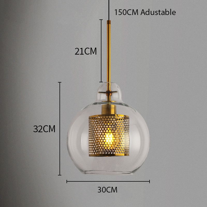 Henn - Loft lass Ball Kitchen Hanging Lamps