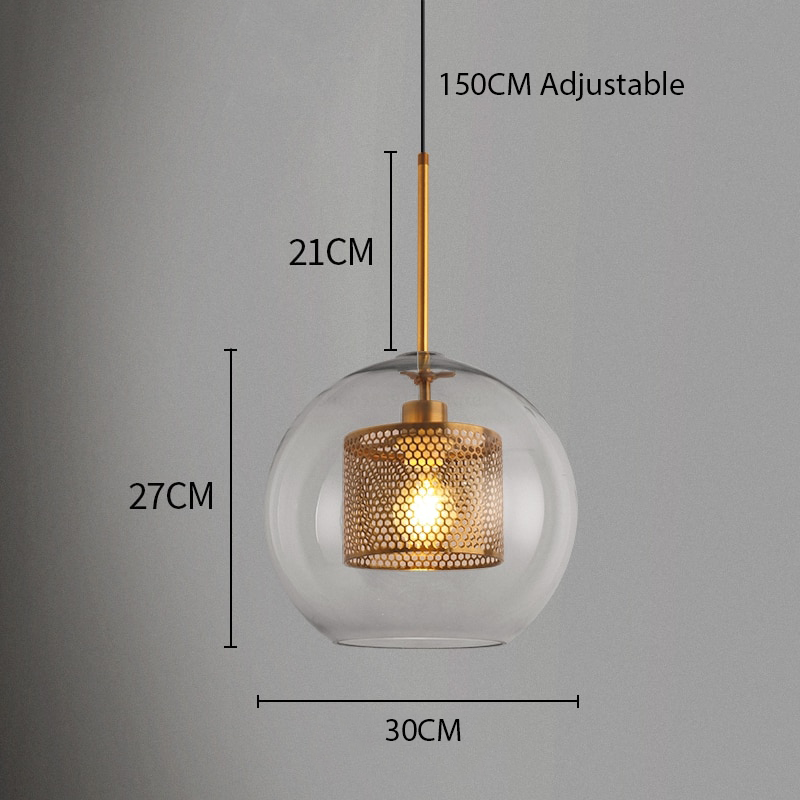 Henn - Loft lass Ball Kitchen Hanging Lamps