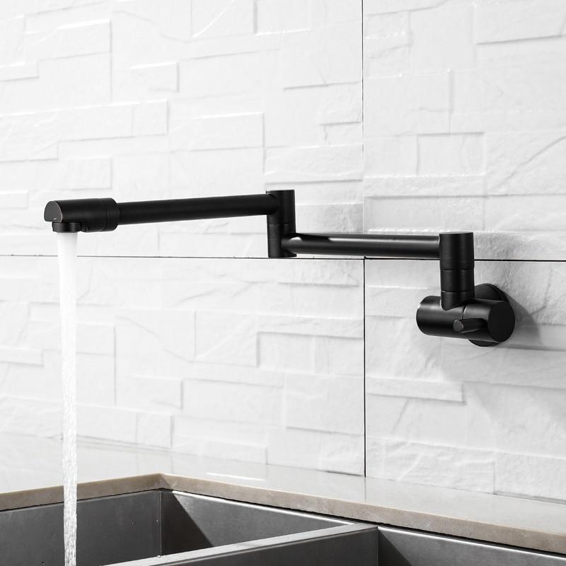 360 Degree Rotating Black Wall Mounted Faucet