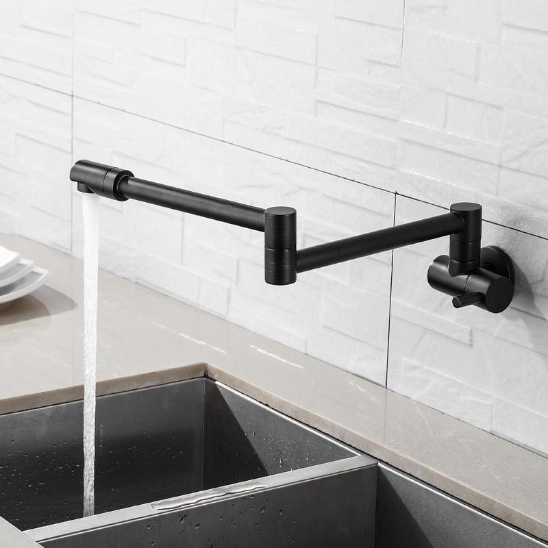 360 Degree Rotating Black Wall Mounted Faucet