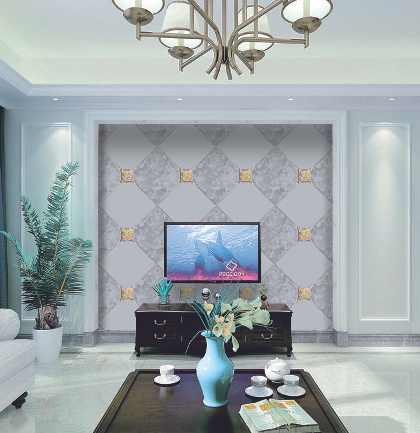 Royal Styled Suede Wall Wallpaper