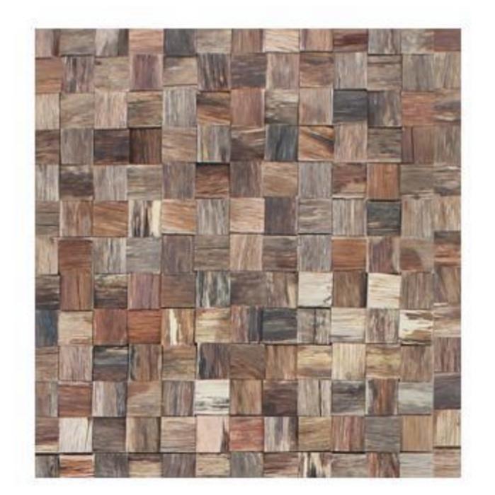 Rubix 3D Wood Wall Panel - Brown Tones (Set of 4 or 12)