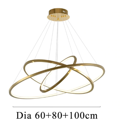 Modern LED Hotel Gold & Silver Ring Chandelier - Avenila Selects