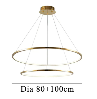 Modern LED Hotel Gold & Silver Ring Chandelier - Avenila Selects
