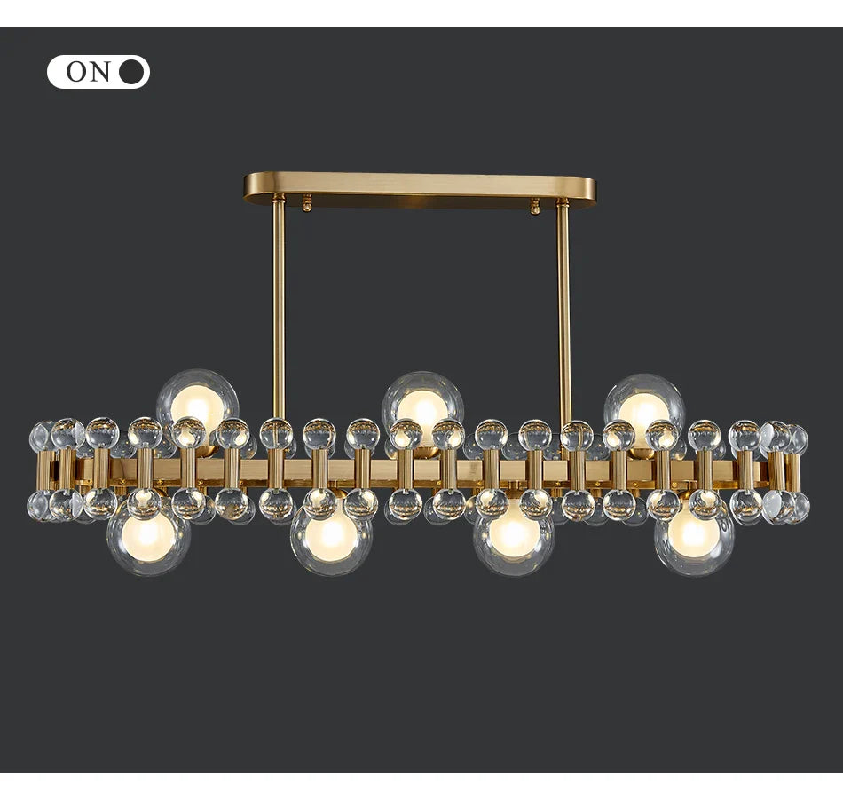 YLK Rarmaden Colorful Luxury Crystal Rectangle Chandelier