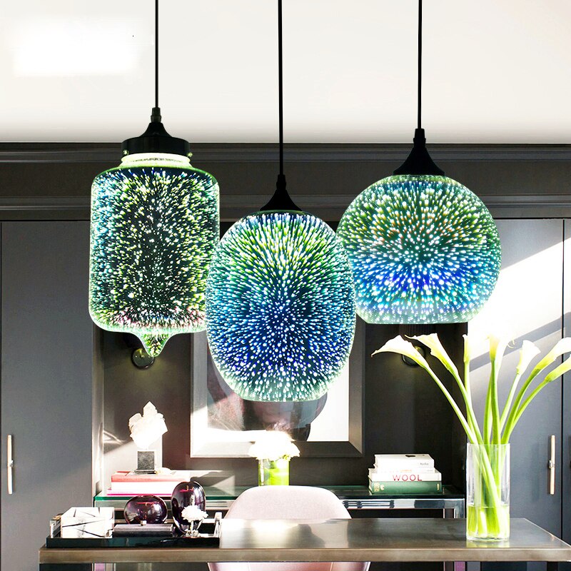 Firework Glass Pendant Light Fixture