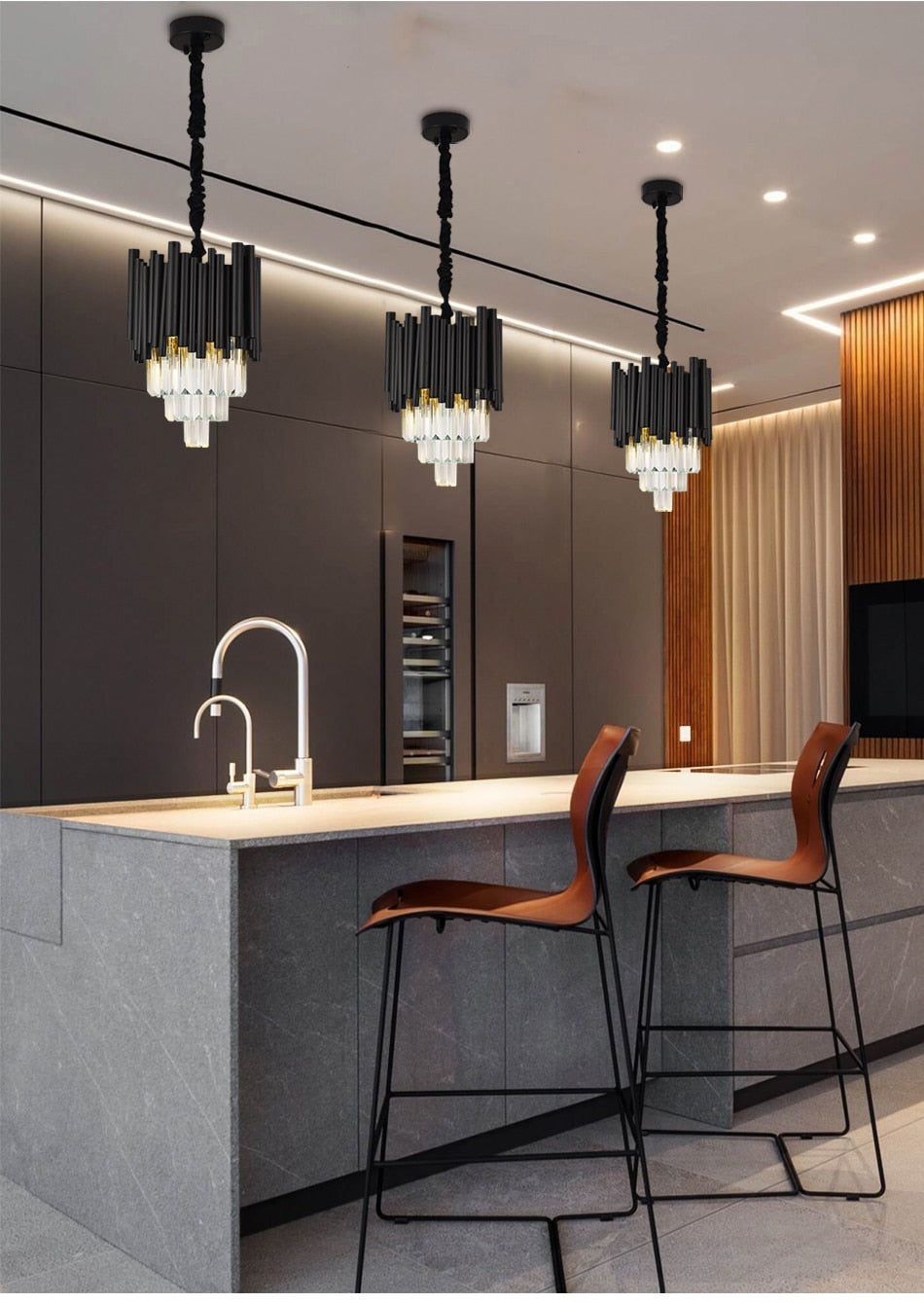 Ylk Mini Premiere Black Crystal Chandelier