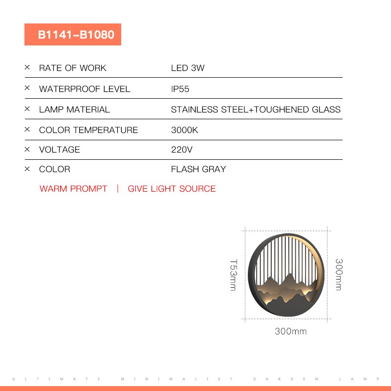 Vz Mountain Rounded Waterproof Wall Lamp