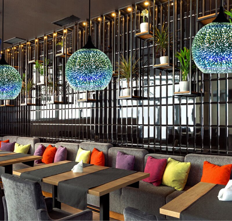Firework Glass Pendant Light Fixture