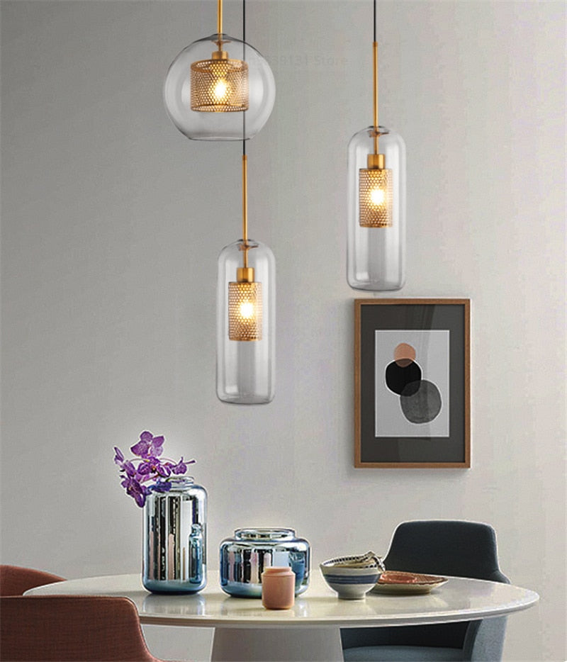 Henn - Loft lass Ball Kitchen Hanging Lamps