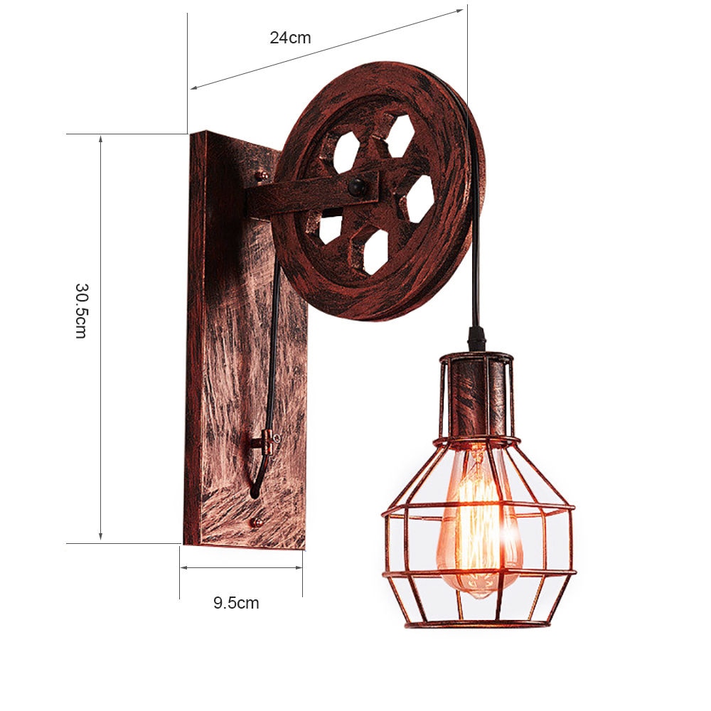 Pulley Vintage Retro Wall Light