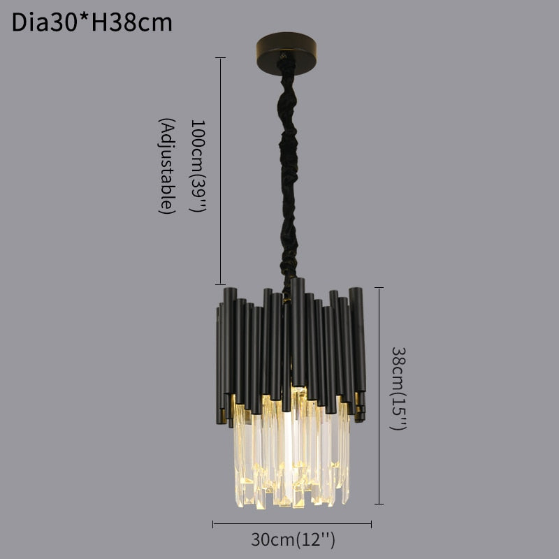 Ylk Mini Premiere Black Crystal Chandelier
