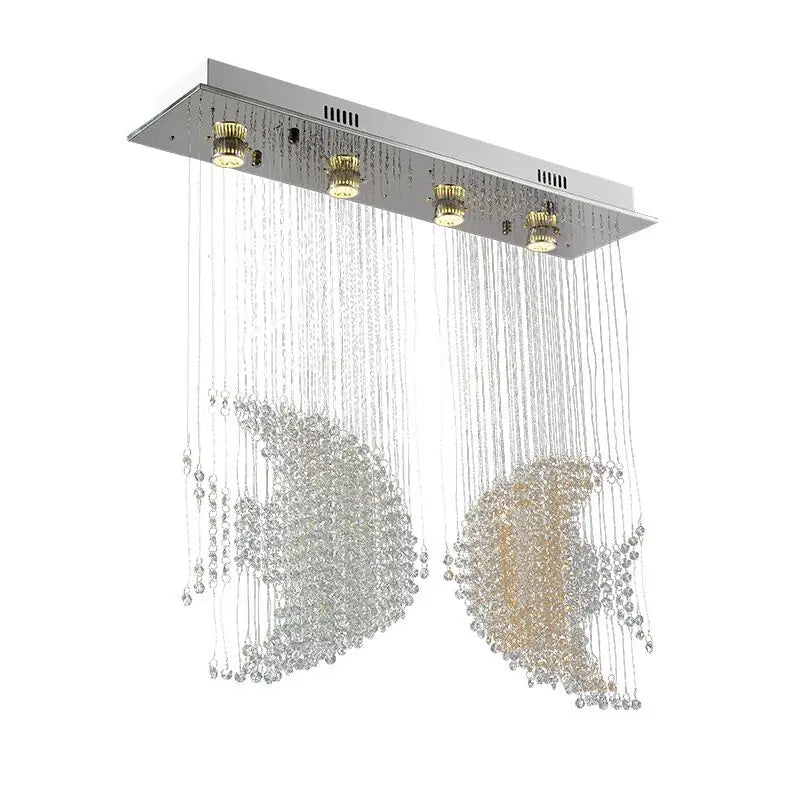 JUBI Novelty Lighting Modern Crystal Double Fishes Chandelier Hanging Lamp