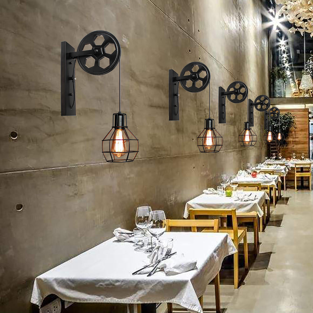 Pulley Vintage Retro Wall Light