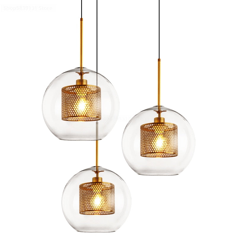 Henn - Loft lass Ball Kitchen Hanging Lamps
