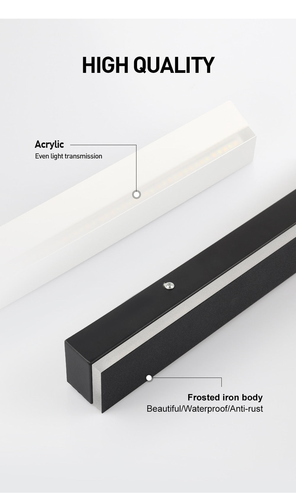 EB Proven - Outdoor Waterproof IP65 Long Wall Lamp For Garden Porch Light