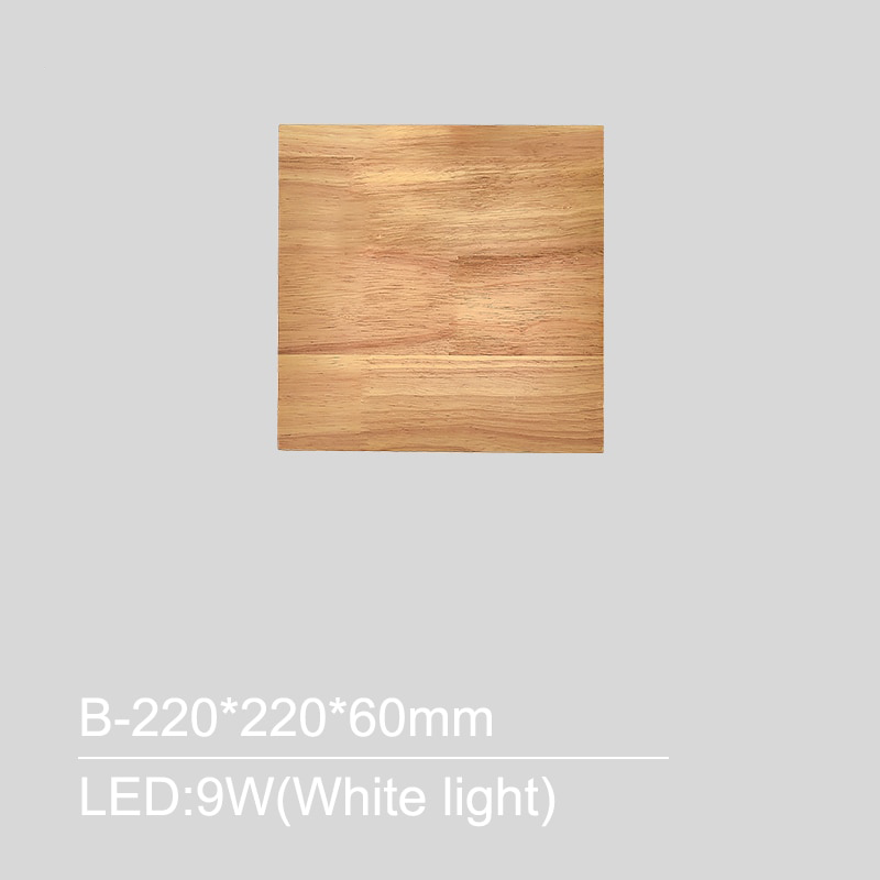 BTM Natural Square-Rec Wooden Wall Sconce