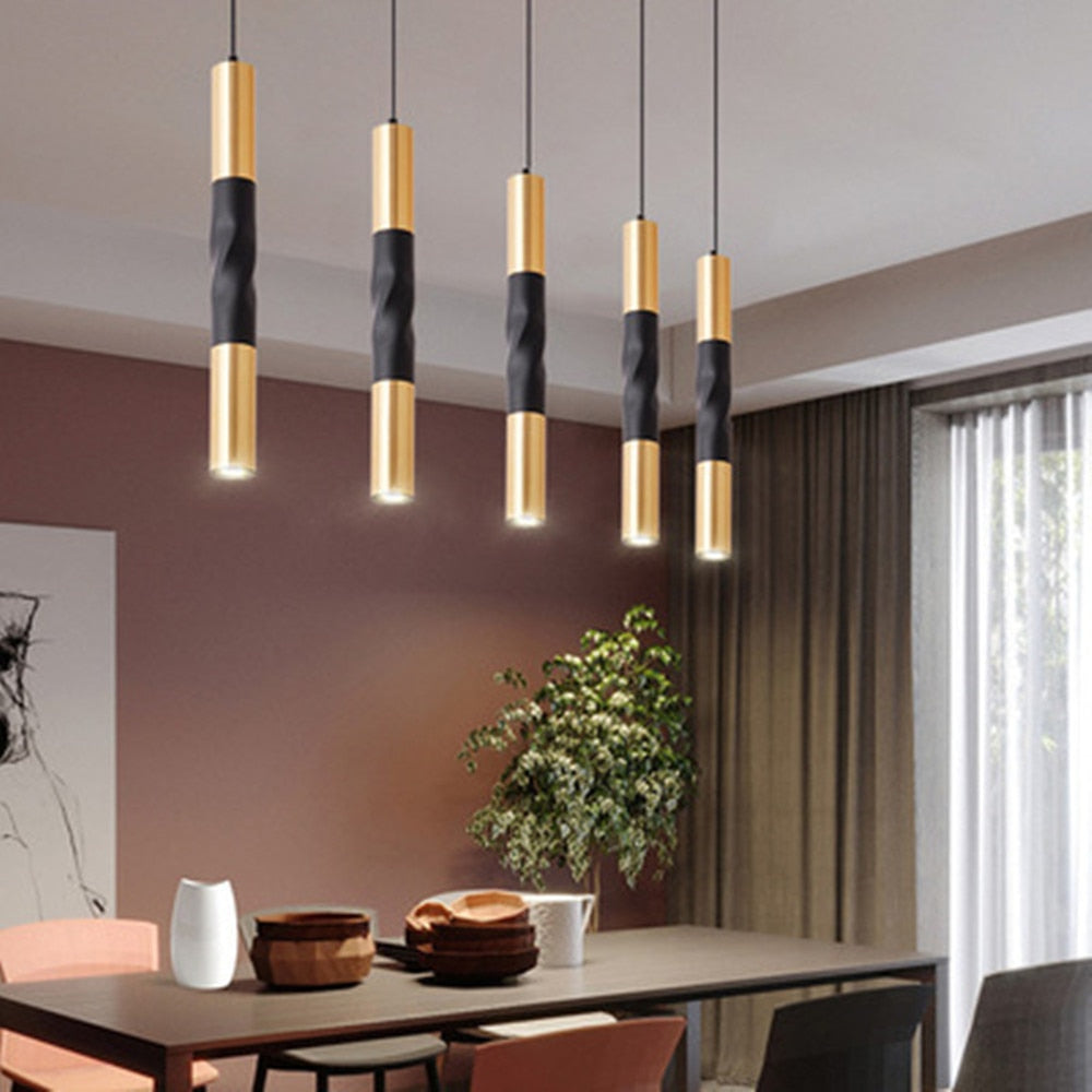 Surface Mounted Spotlights Black Gold Lamps Long Tube