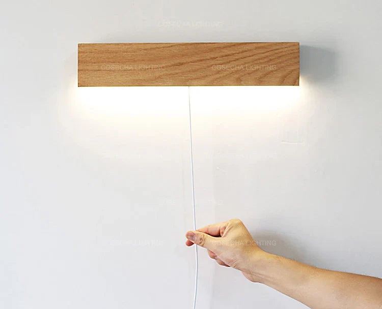 Solid Oak/Walnut Wood Nordic Wall Sconces