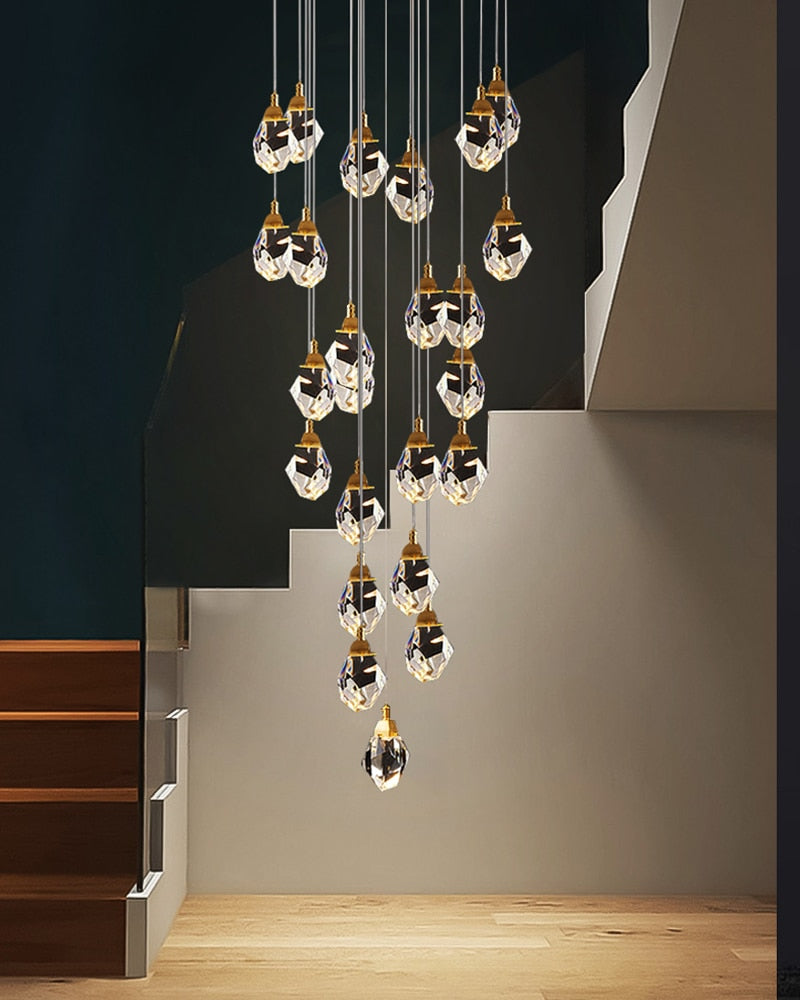Ylk Long Diamond Crystal Chandelier
