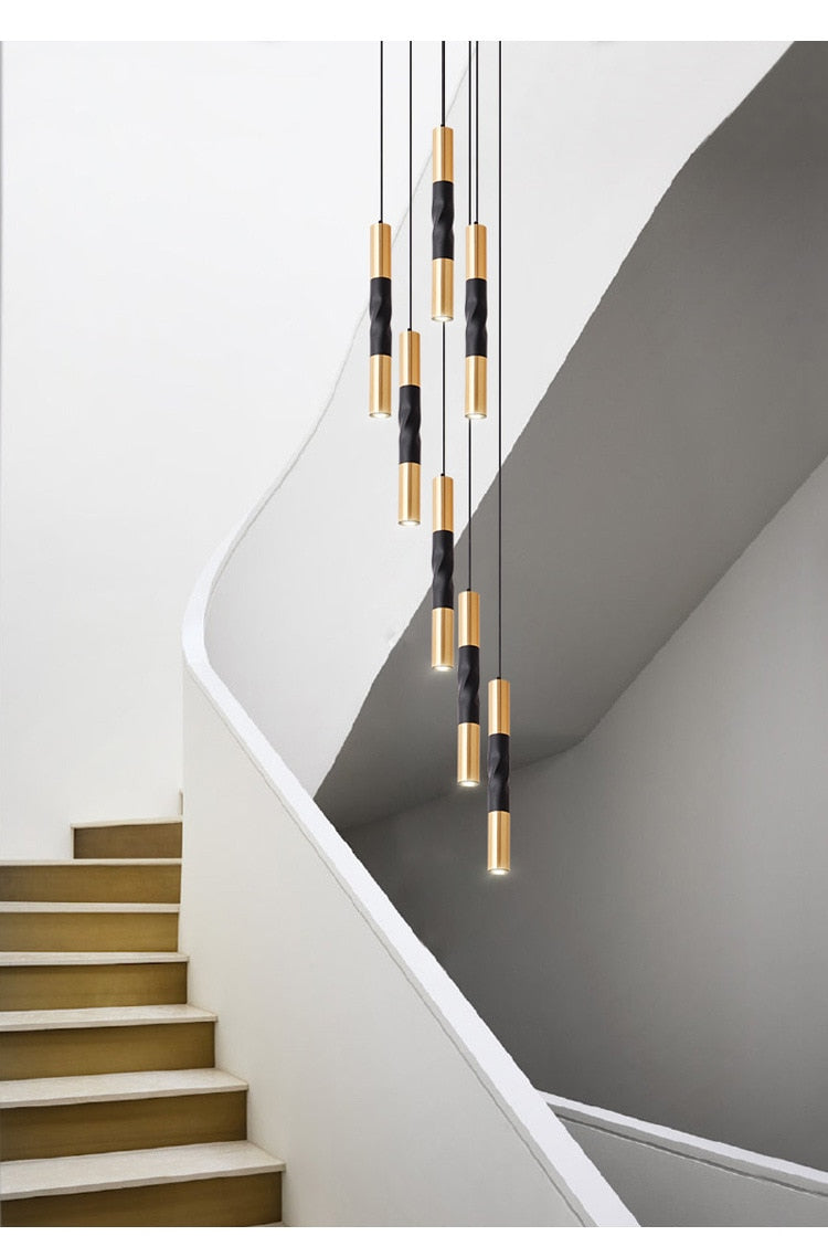 Surface Mounted Spotlights Black Gold Lamps Long Tube