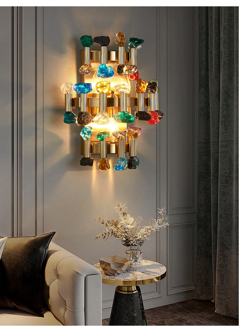 Ylk Rarmaden Colorful Crystal Sconce