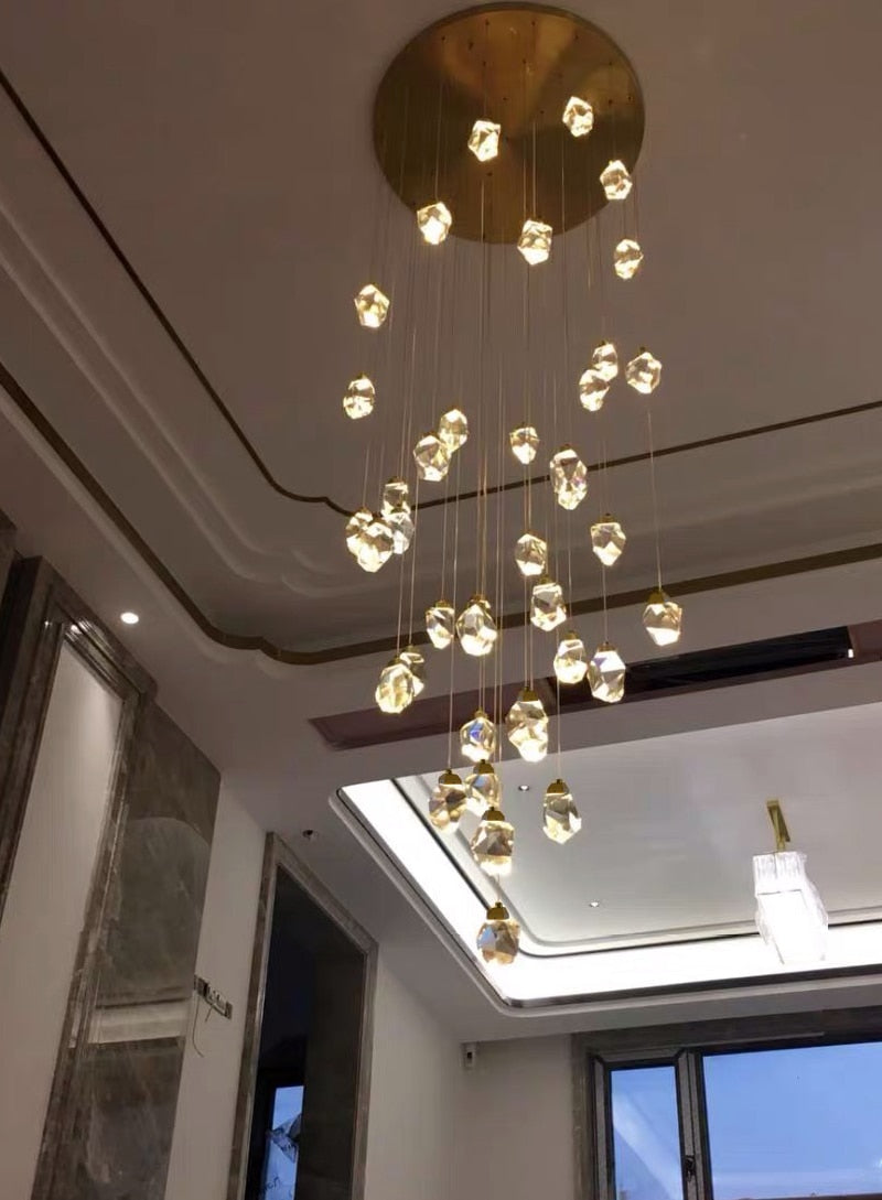 Ylk Long Diamond Crystal Chandelier