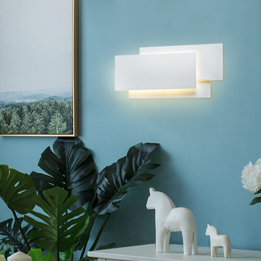 NS Modern Aluminum Square Lamps Bedroom Wall Light