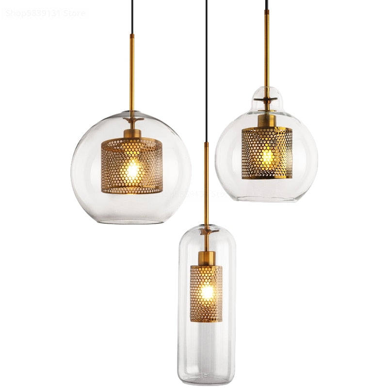 Henn - Loft lass Ball Kitchen Hanging Lamps